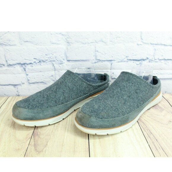 LL Bean Downeast Gray Wool Slip On Anti Odor Cozy Slipper Clogs Size 11 M - Picture 2 of 9